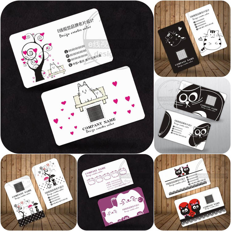 手绘蛋糕店铺名片设计定做烘焙师甜品工作室diy名片