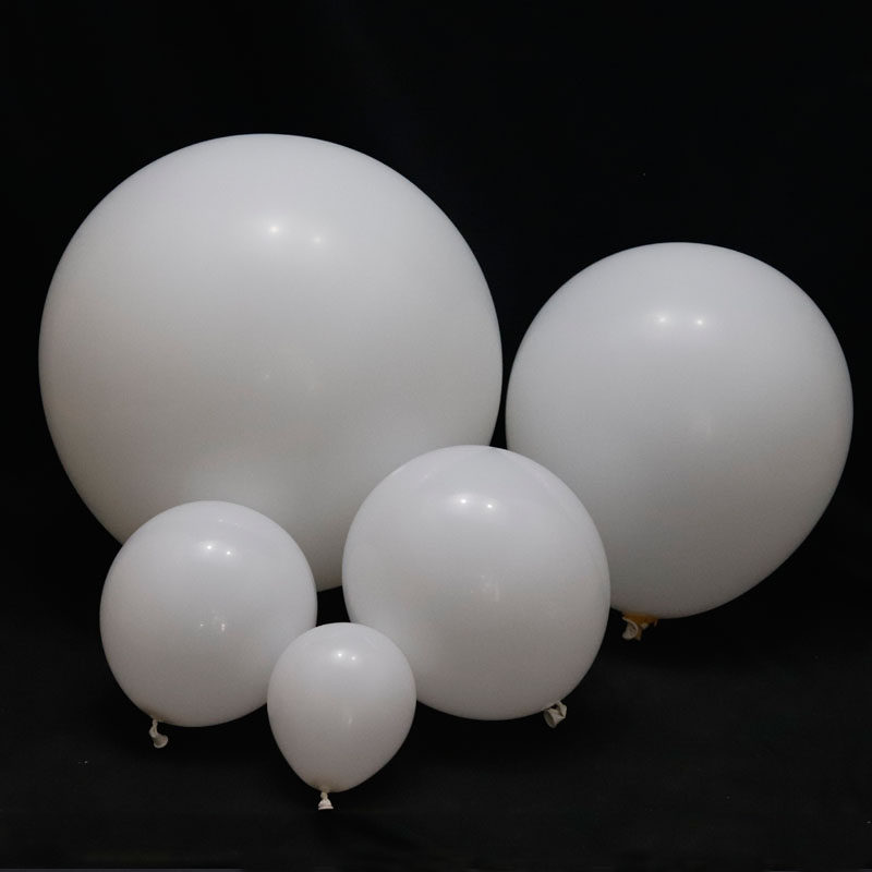 纯白大小气球5寸10寸12寸18寸36寸24寸圆形亚光白色长条造型汽球