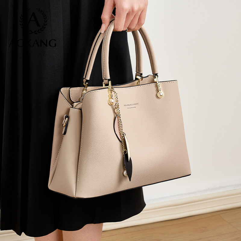 奥康包包2023新款妈妈手提包真皮女包