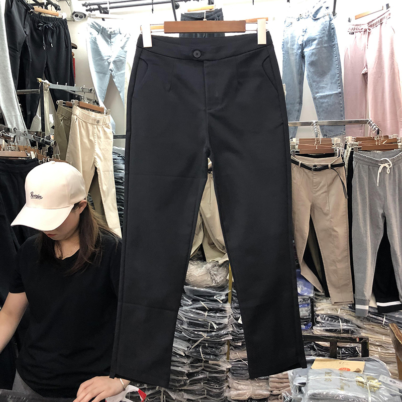 绮轩9802正品高腰显瘦韩版休闲西裤女2020秋新款百搭小直筒工装裤