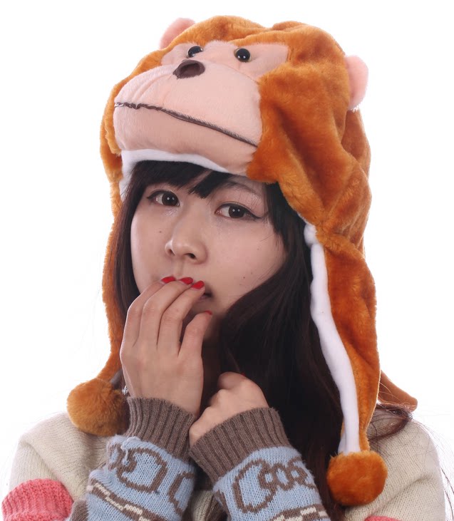 帽子2015新款猴子卡通吉祥物动物4色可选卡通猴帽子