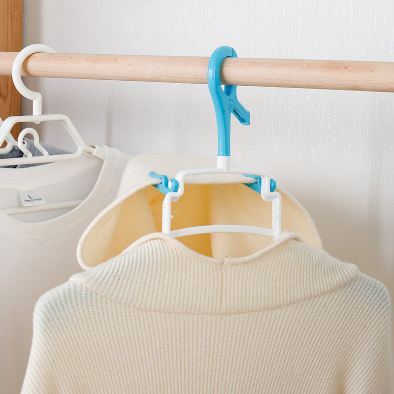衣架日本lec连帽卫衣防风防吹固定家用室外塑料衣架