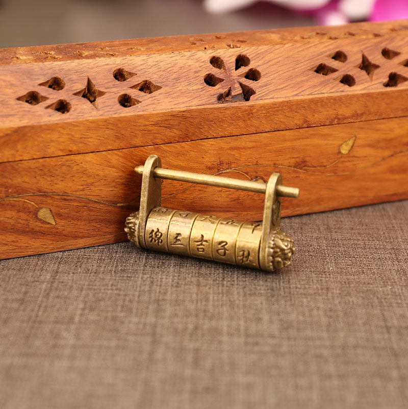 中式密码挂锁复古防盗家用锁具密码锁老式仿古挂锁