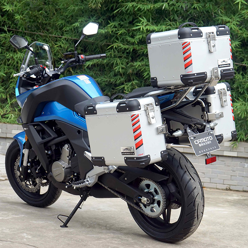 萝卜边箱两侧loboo尾箱防水摩托车后备铝合金大号摩托车尾箱