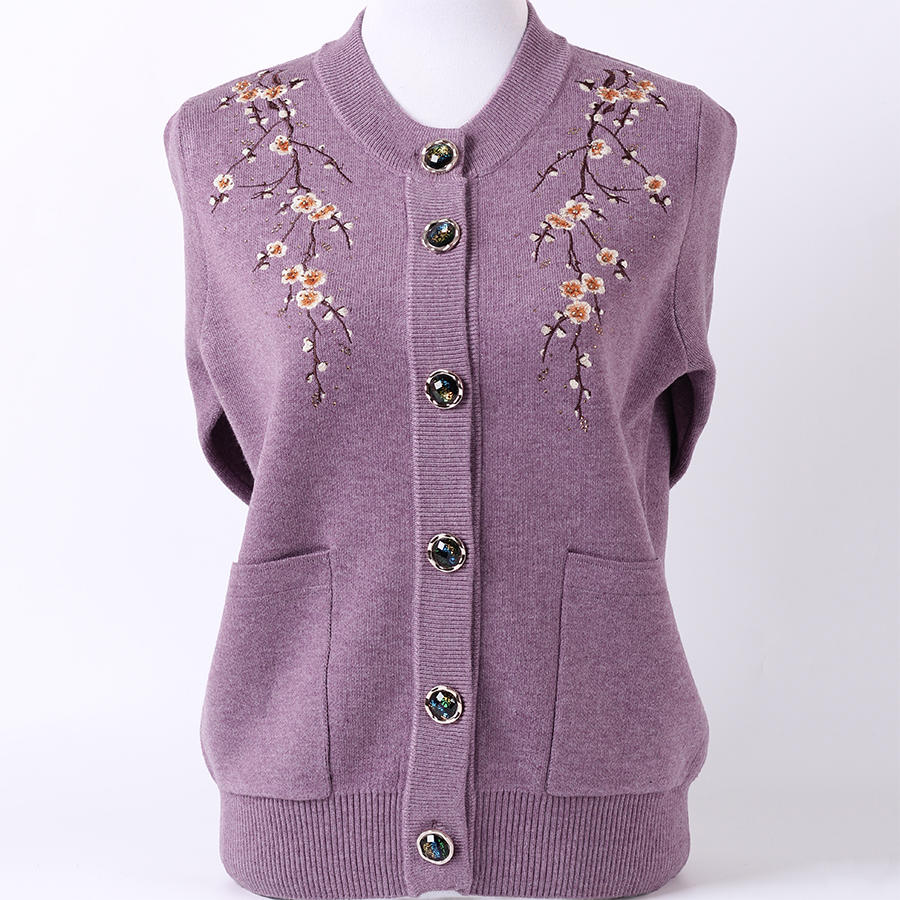 中老年人秋冬冬装毛衣开衫60岁妈妈羊毛衫奶奶针织衫中老年女装