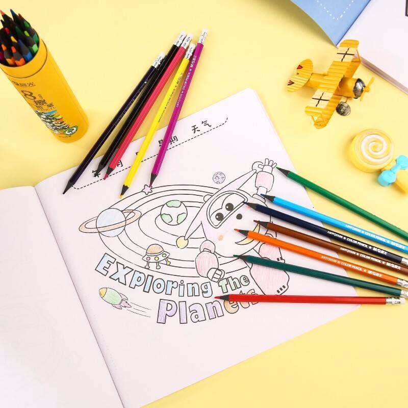 晨光文具可擦木彩绘画美术填色色彩色带橡皮铅笔