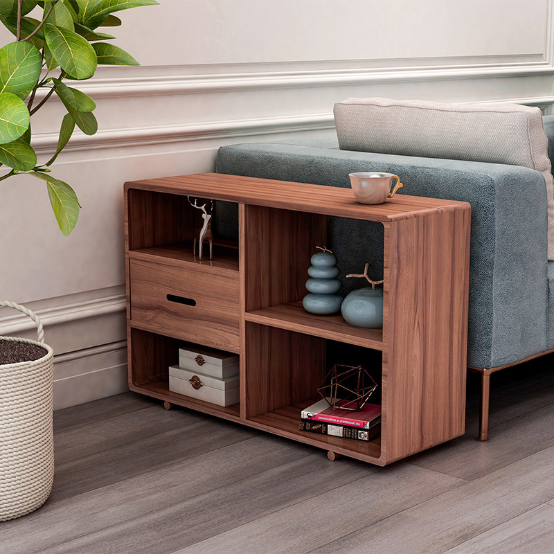 欧式实木简约现代沙发边柜超窄小型轻奢收纳角几