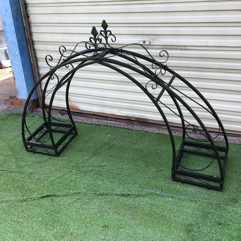 拱门铁艺花架门垛顶部别墅架子爬藤庭院门柱拱门