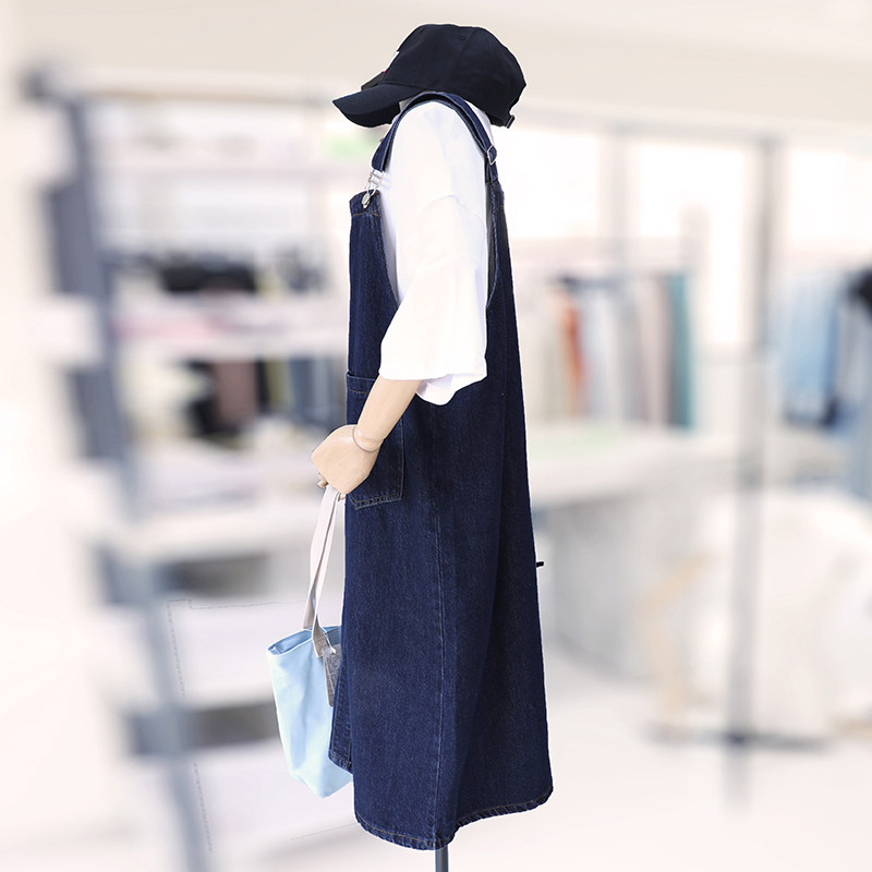 zaw大码女士背带牛仔修身气质显瘦百搭潮流连衣裙