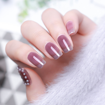 甲油胶2020年新款果冻色美甲冰透玉脂胶奶茶裸色透明紫光疗指甲油_vip