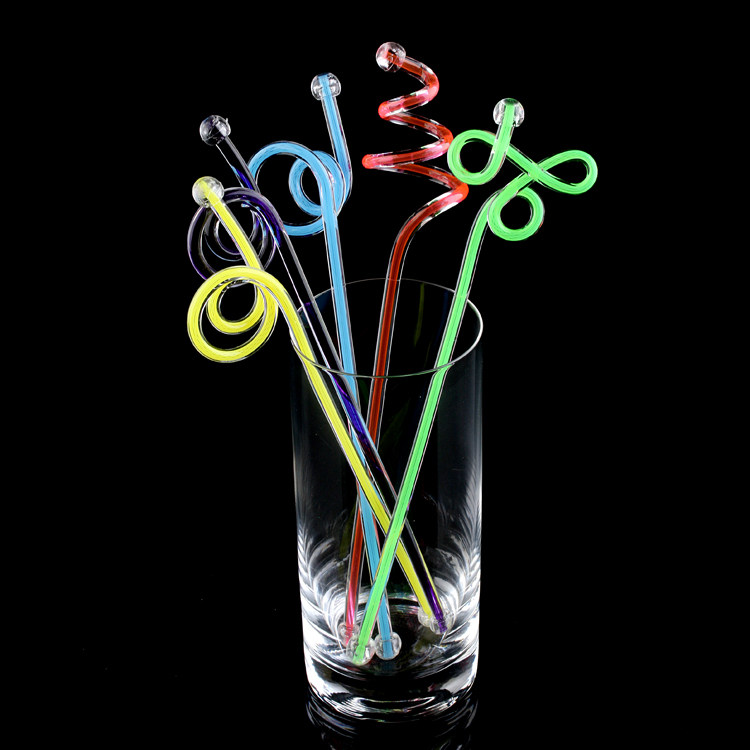 搅拌棒酒吧圣经10根一组亚克力调酒塑料彩心饮料搅拌棒