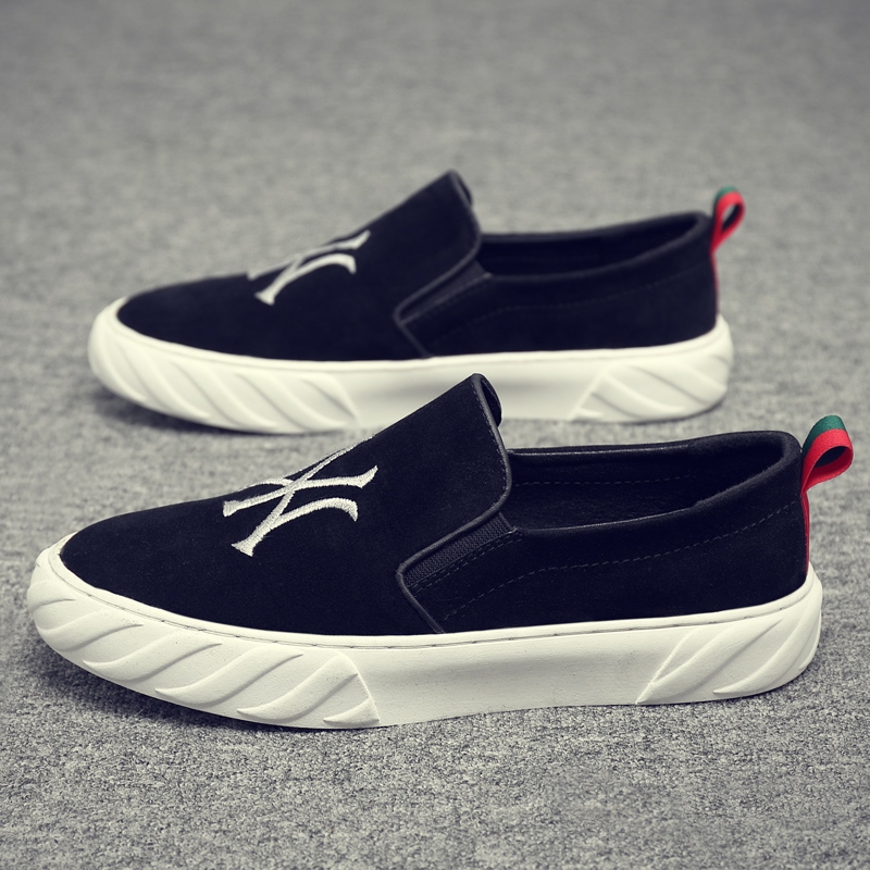 春季男鞋韩版潮流百搭休闲布鞋AT06一脚蹬懒人鞋子男潮鞋帆布板鞋