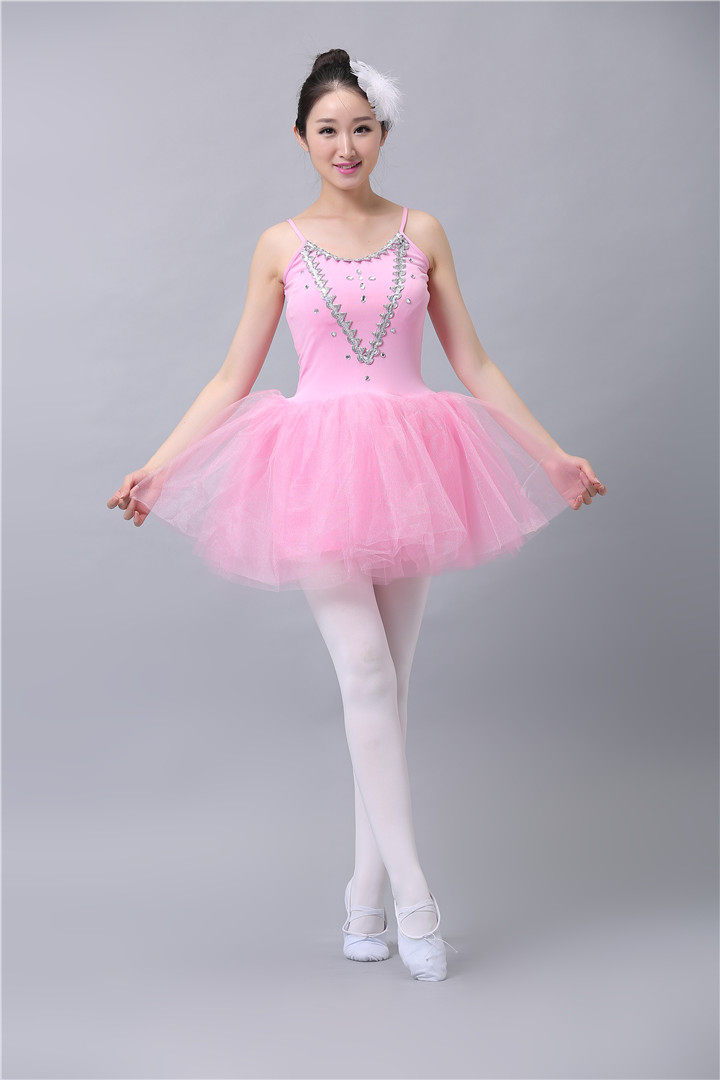 天鹅湖演出服舞蹈服成人芭蕾舞裙粉色吊带tutu舞裙蓬蓬裙表演服装