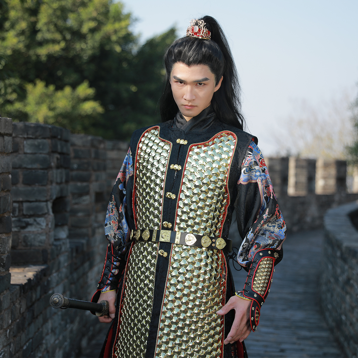 乌衣巷明制山文甲直身尺码颜色不锈钢汉服铠甲盔甲汉服定制