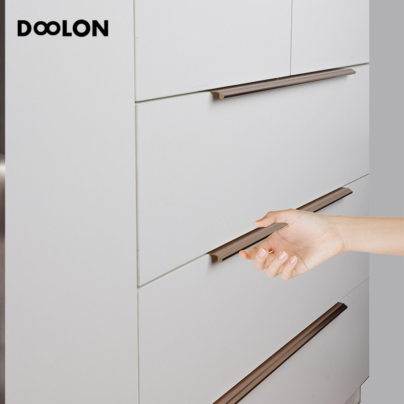 拉手柜门香槟古铜色隐形衣柜把手橱柜现代简约玫瑰小拉手