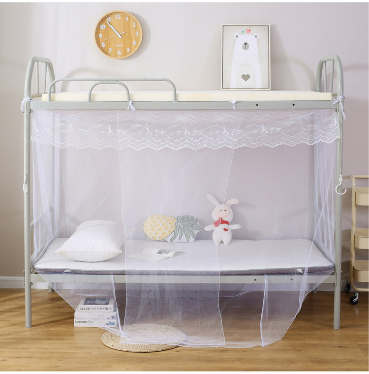 大学生宿舍网纱蚊帐帐上下铺09m单人12米加密蚊帐