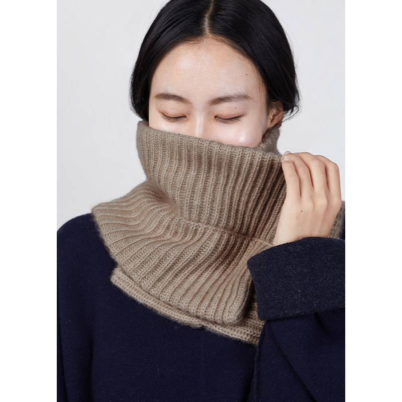 sayya如意山羊绒围巾双层抽条针织加厚防风围巾