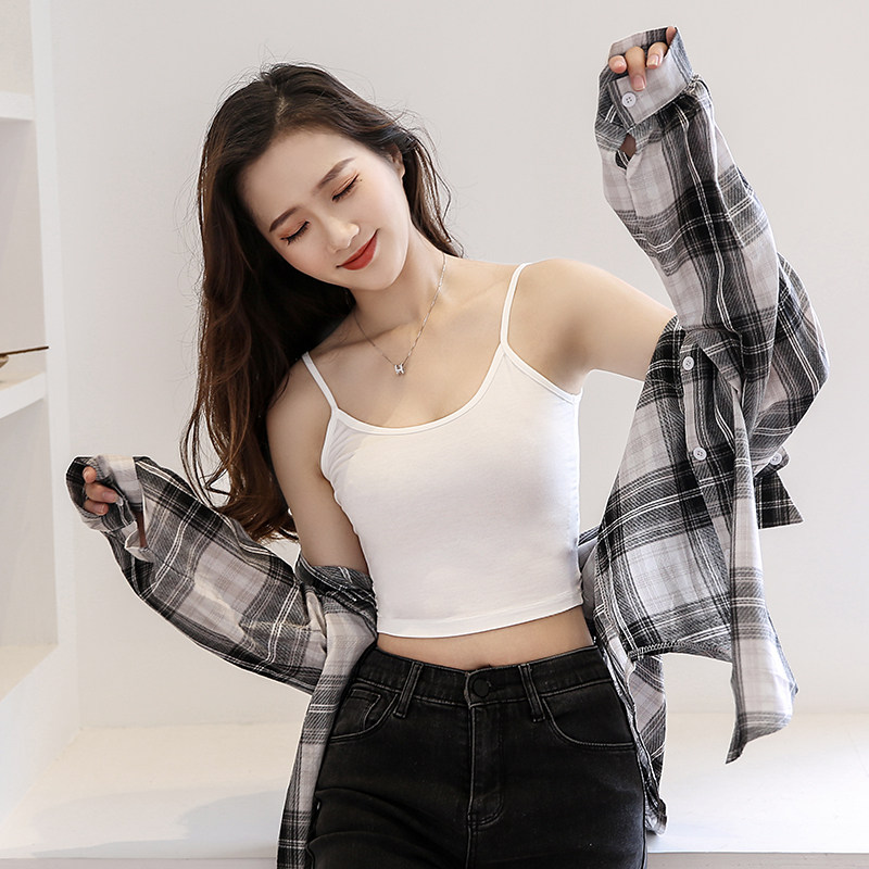 背心超短短款夏季性感贴身打底女学生紧身吊带背心吊带