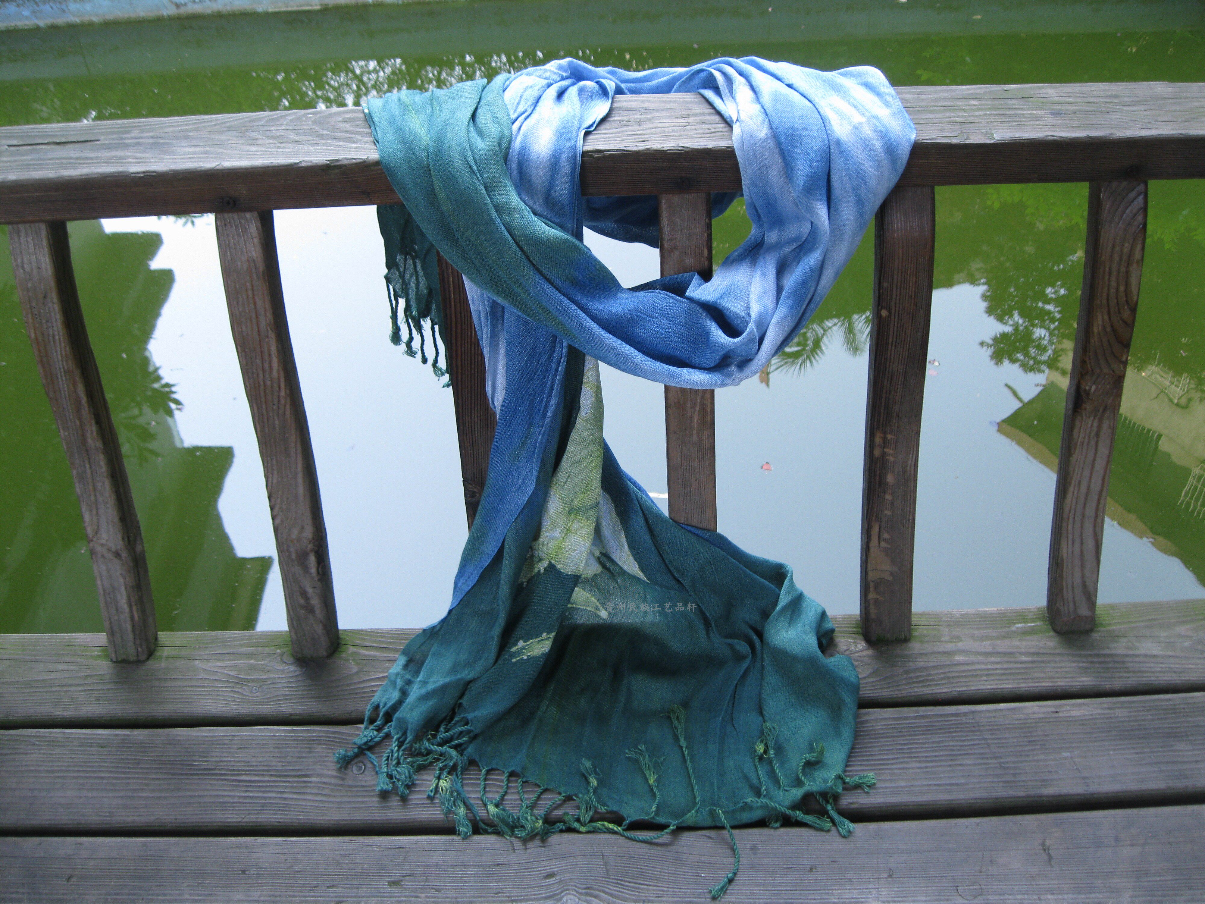 贵州蜡染扎染围巾民族风纯手工长春秋百搭纯棉苗族蜡染