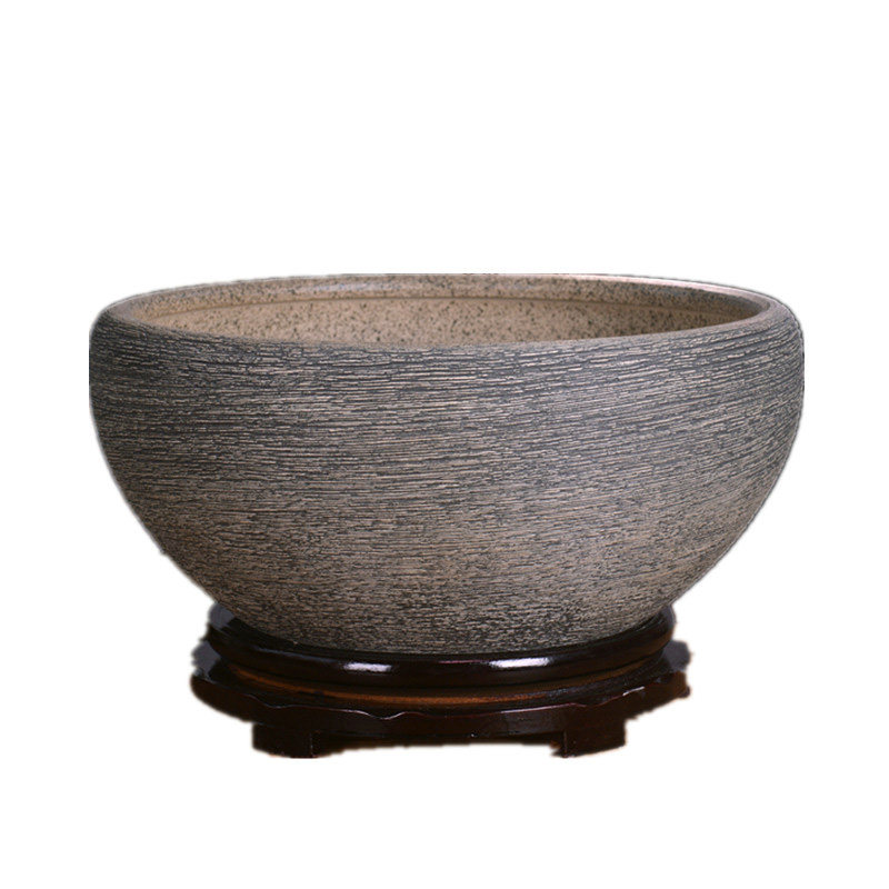 景德镇陶瓷小型莲池背睡碗鱂观养青古法无釉客厅金鱼缸桌面缸