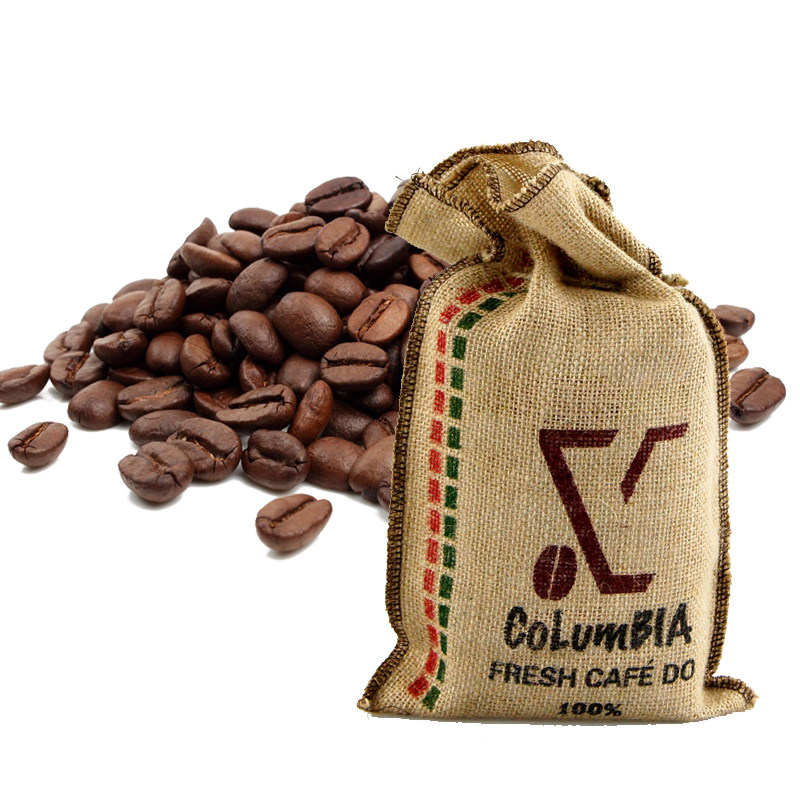 麻袋袋装进口生豆烘培哥伦比亚咖啡豆咖啡粉454克磨粉咖啡豆