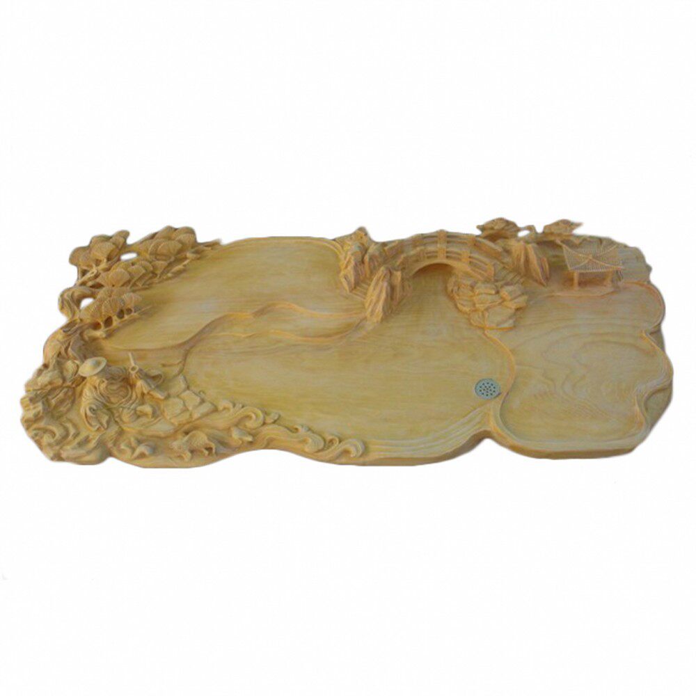 优质香榧木茶台八仙过海雕花茶盘木雕实木功夫功夫茶茶盘