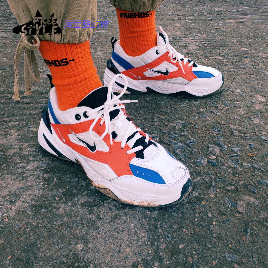nikem2ktekno白橙走秀款复古男鞋跑步休闲老爹板鞋