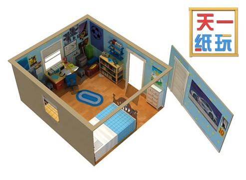 玩具总动员安迪的房间3d纸模型diy亲子益智手工建筑小屋天一纸艺