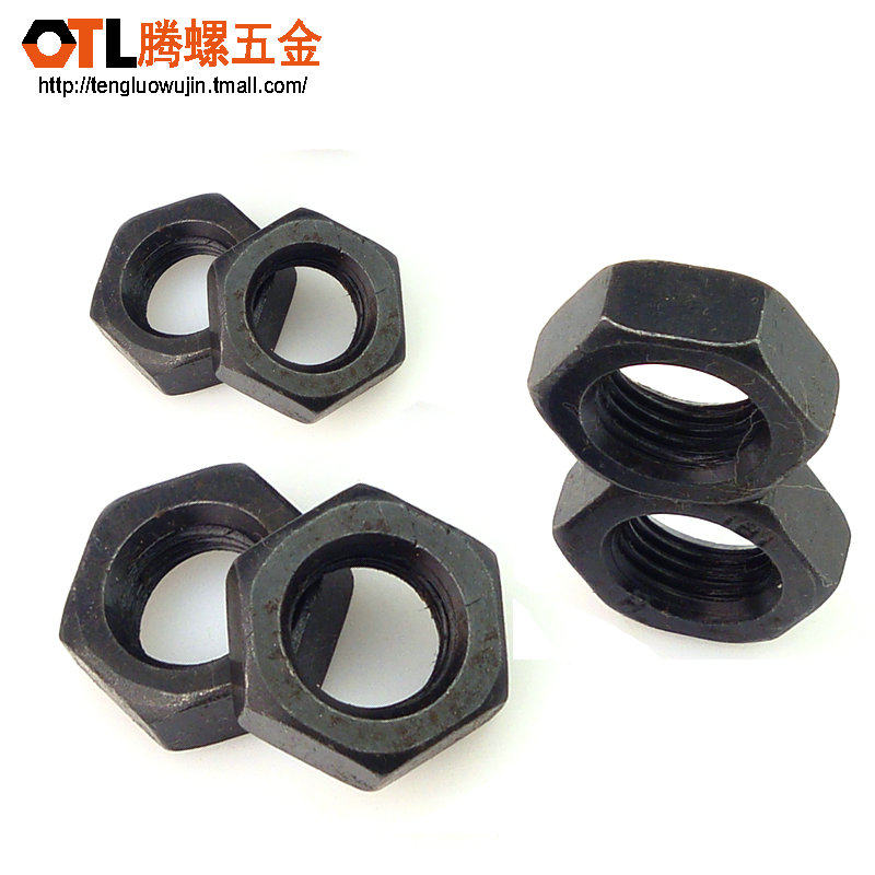 gb6172国标8级发黑六角薄螺母 扁螺母m8/10/12/14/16/18/22/24/30