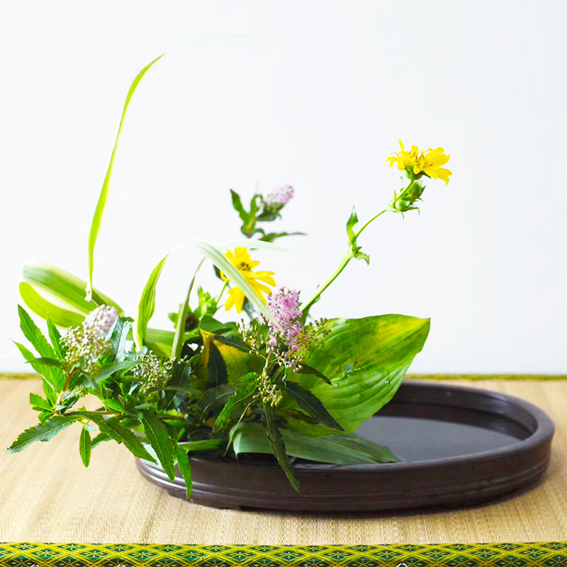 插花花花写景写意水盘小原流池中华花艺器皿花盆