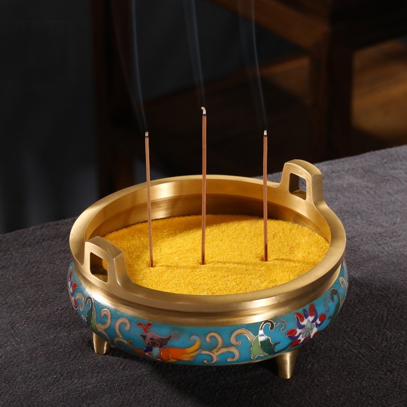 香炉家用用品供佛插香上香金刚砂供奉专用玉明香薰炉