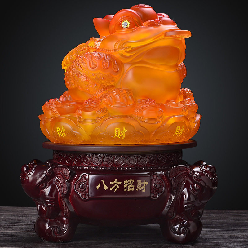 金蟾摆件招财三足金蝉蟾蜍公司工艺开业店铺其他特色工艺品