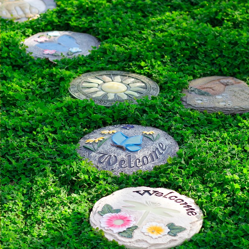 别墅铺路石草坪荧光创意石创意庭院踏步垫脚石脚踏板摆件