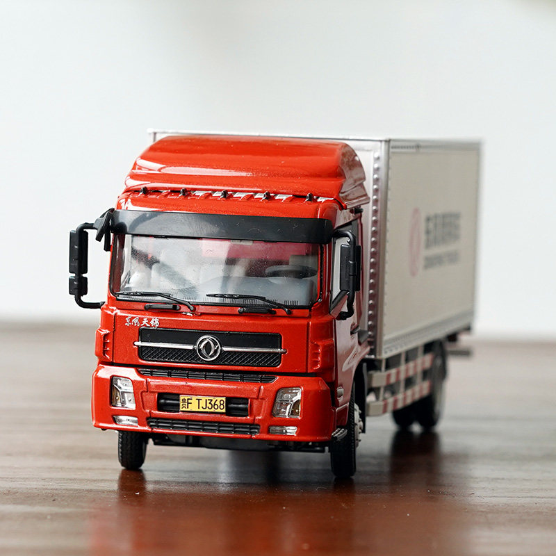原厂东风天龙旗舰eq140八平柴天锦货柜合金模型车载合金车