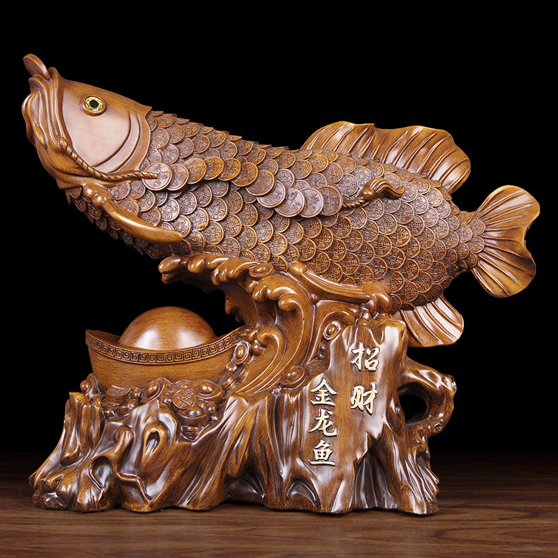 招财金龙鱼摆件家居店铺开业礼品办公室前台收银台摆件