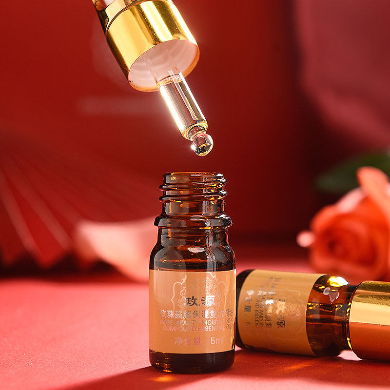 玫源玫源平阴玫瑰精油复方补水保湿均匀肤色改善细纹面部5mlx2瓶 - 玫