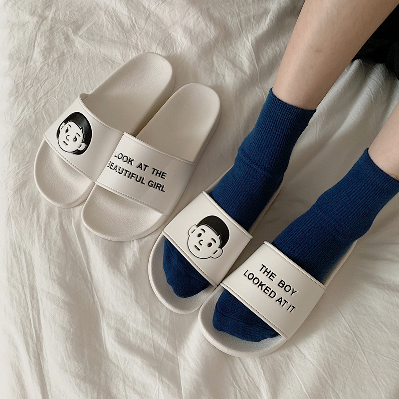 细细条 拖鞋女夏外穿防滑ins港味风网红情侣沙滩鞋男潮流平底凉鞋