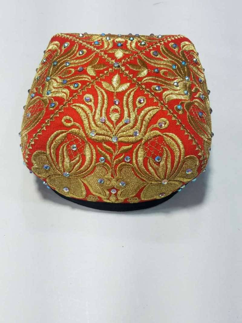 新疆维吾尔族花帽绣花带钻女士小花民族特色舞蹈演出帽子