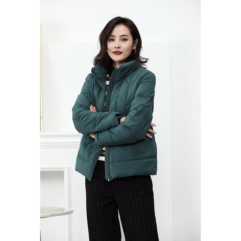 诗燕时装2020秋冬季新款立领中年妈妈白鸭绒鸭绒羽绒服