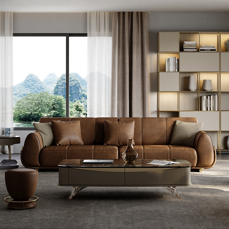 沙发魅力大师麒麟2022新款意式真皮沙发设计师轻奢大户皮艺沙发