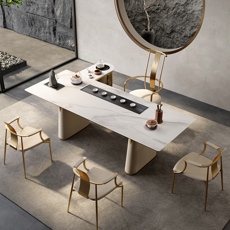 茶桌茶台套装一体高端天然大理石功夫茶台办办公室茶几