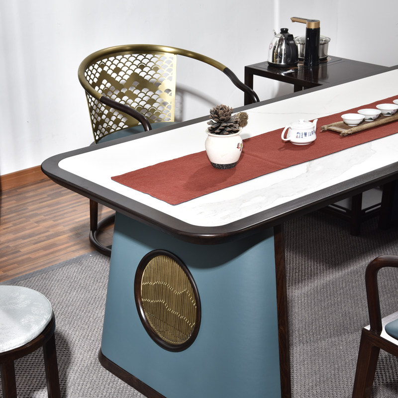 新中式功夫茶茶艺禅意泡茶台岩鸡翅木组合桌椅茶桌茶几