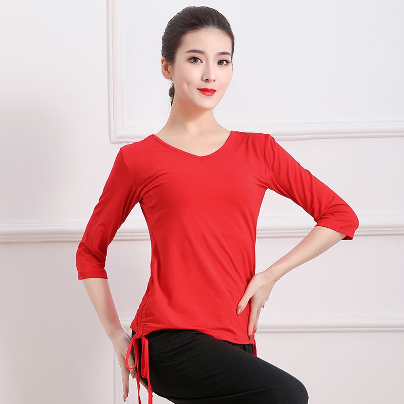 新款广场舞服装跳舞上衣春夏季莫代尔舞蹈衣服古典广场舞上装