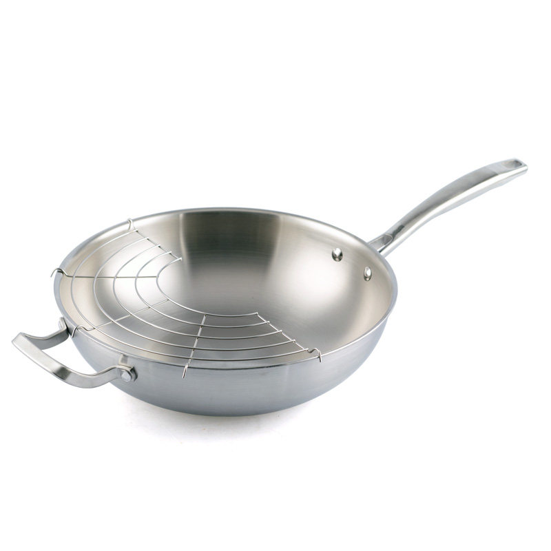 正品顺发味享不锈钢炒锅物理油烟不粘锅燃气电磁炉炒锅
