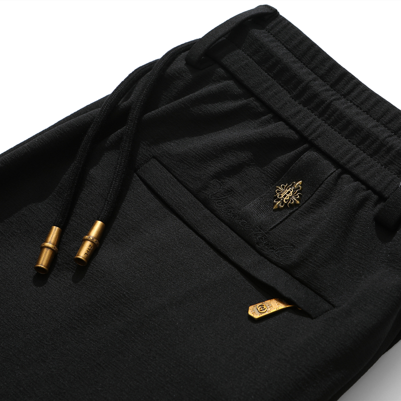 抽绳裤松紧腰弹性直筒裤秋冬运动裤男宽松休闲裤长裤男士裤子春秋