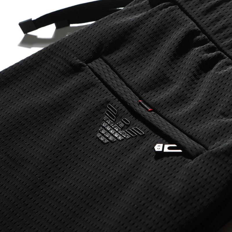 夏季轻薄冰丝网眼男裤空调裤弹力灰色运动裤男休闲裤爸爸宽松长裤