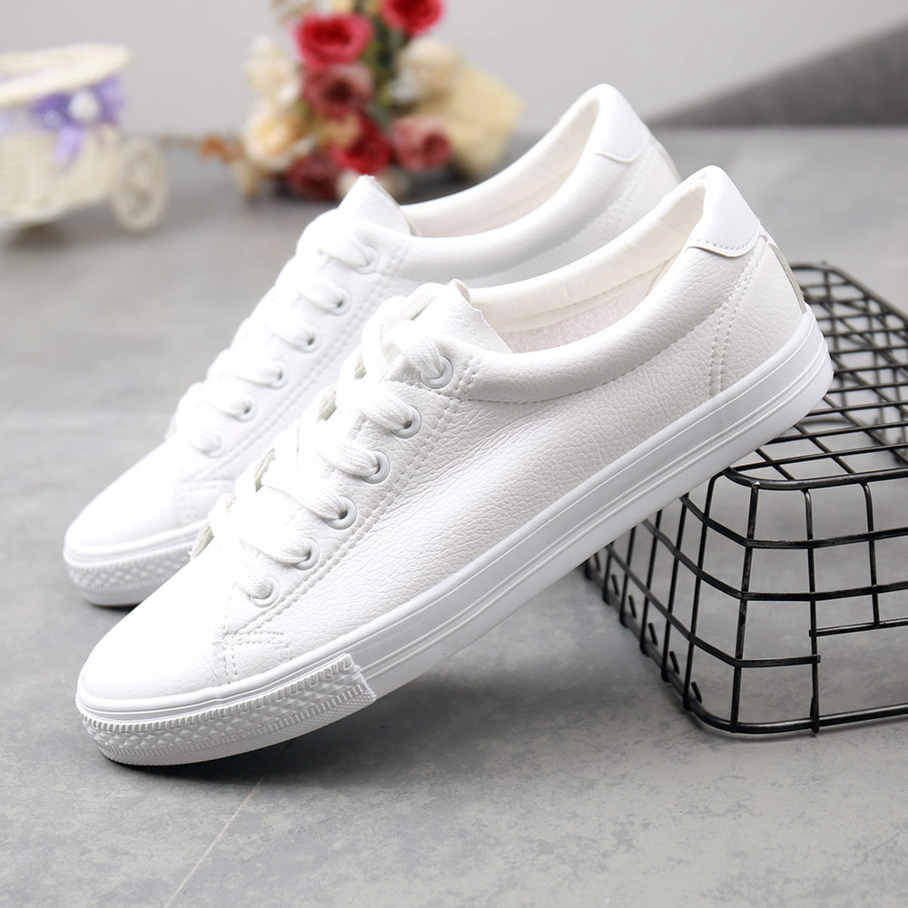 人本夏款皮面帆布布鞋学生白色运动潮鞋男士帆布鞋