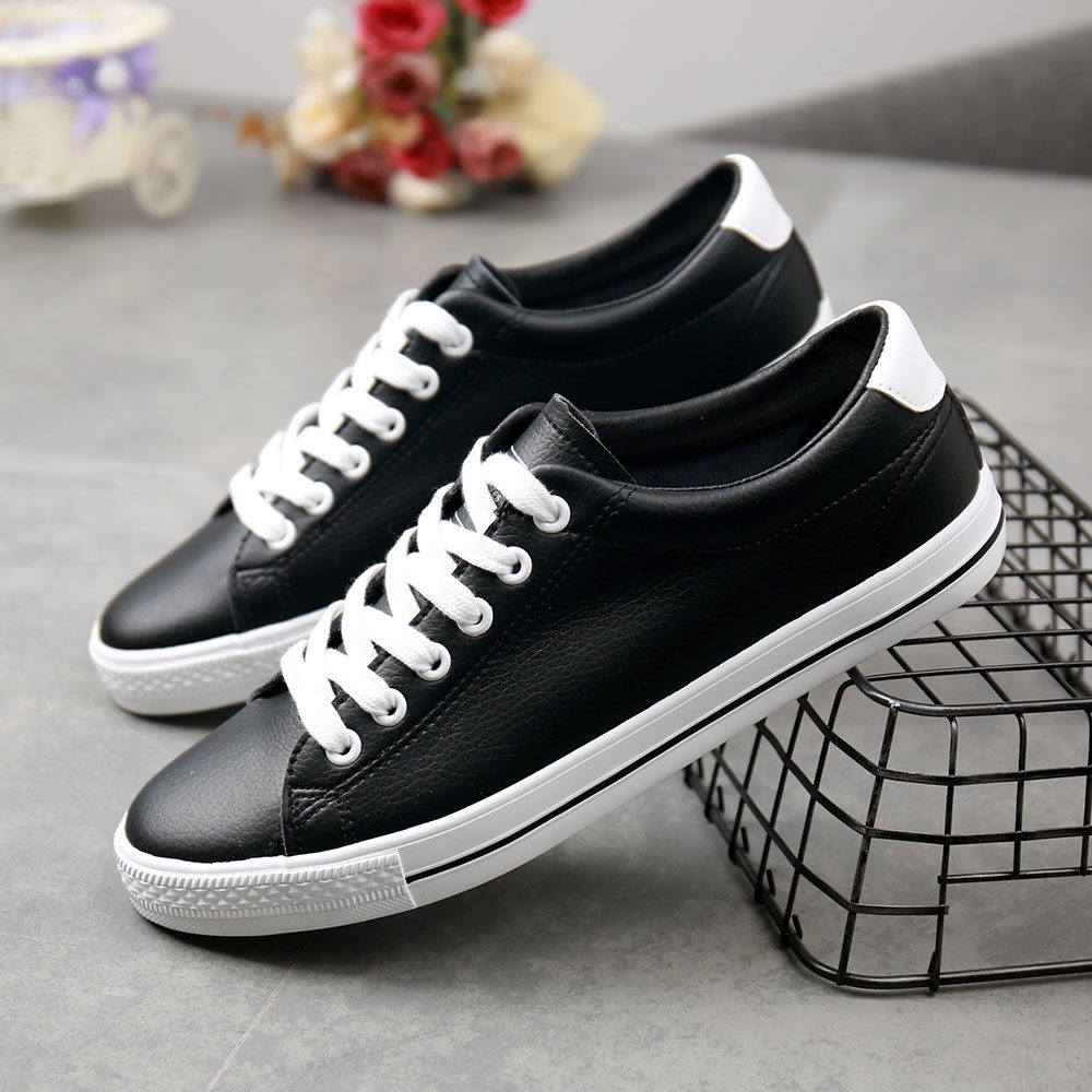 人本夏款皮面帆布布鞋学生白色运动潮鞋男士帆布鞋