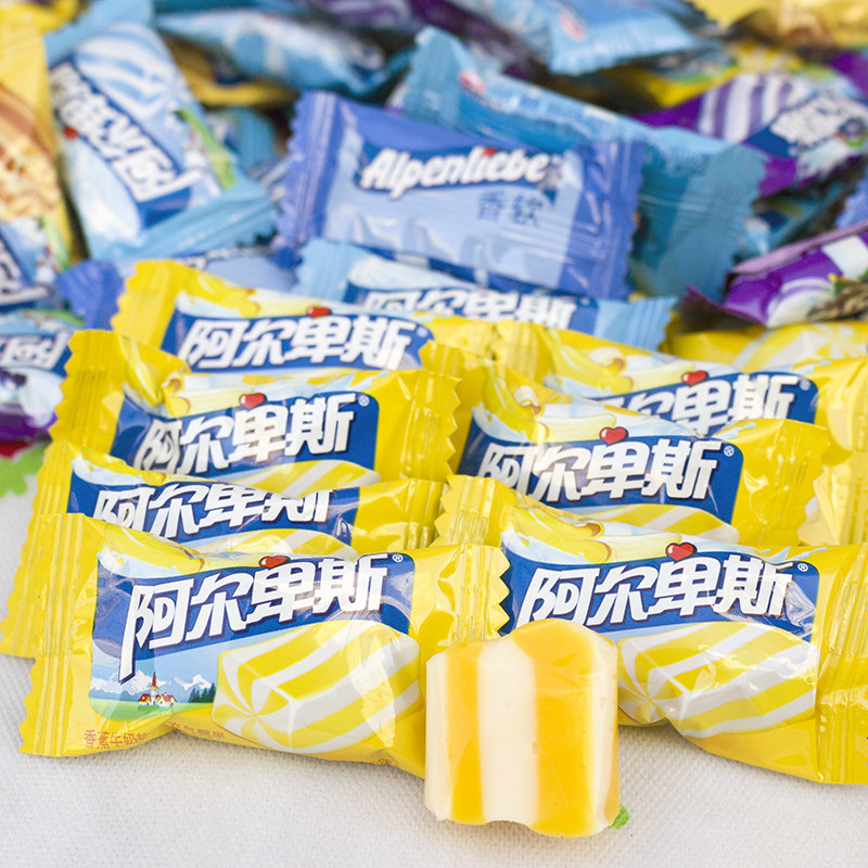 阿尔卑斯软糖散装500g香软牛奶糖混合口味年货零食水果糖喜糖糖果