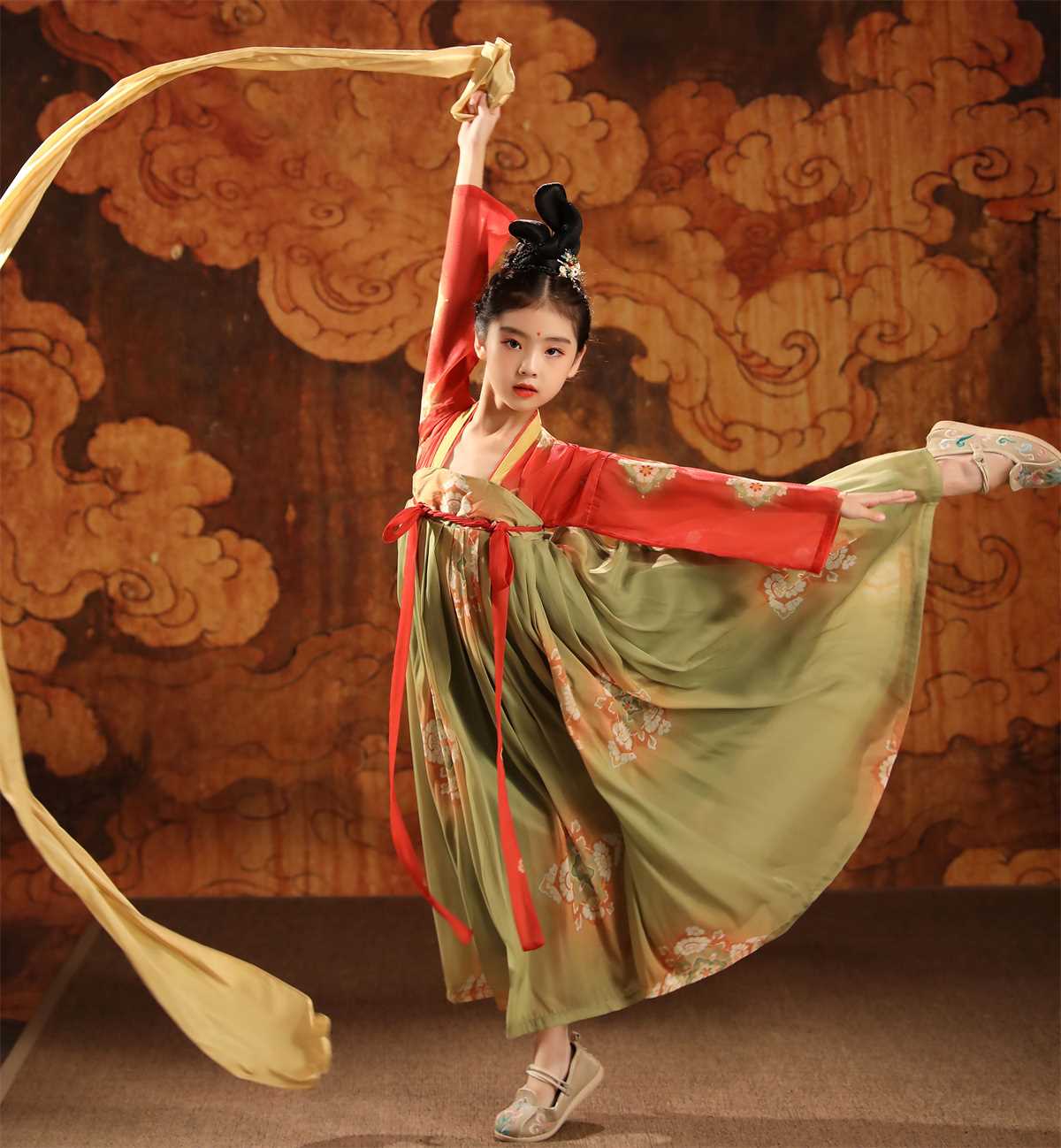 女童汉服小仙女唐制古装唐宫夜宴儿童小女孩古风连体套装演出服装